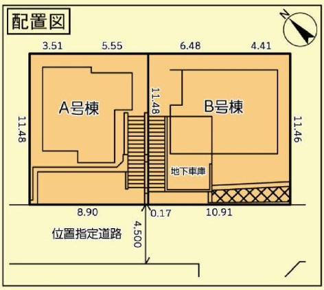 戸塚区平戸町 新築戸建 4480万円の区画図|Ａ棟