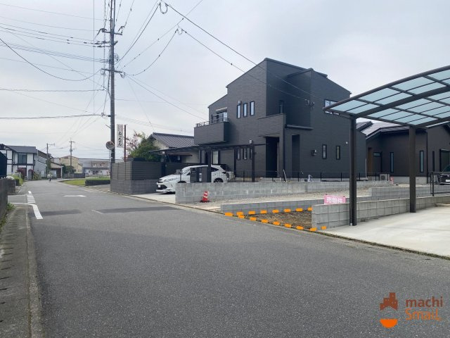 久留米市山川安居野３丁目　売り土地【D号地】の前面道路含む現地写真|全面6m道路東側から撮影