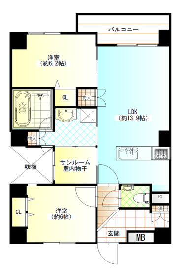 【間取り】 | アンバル大濠