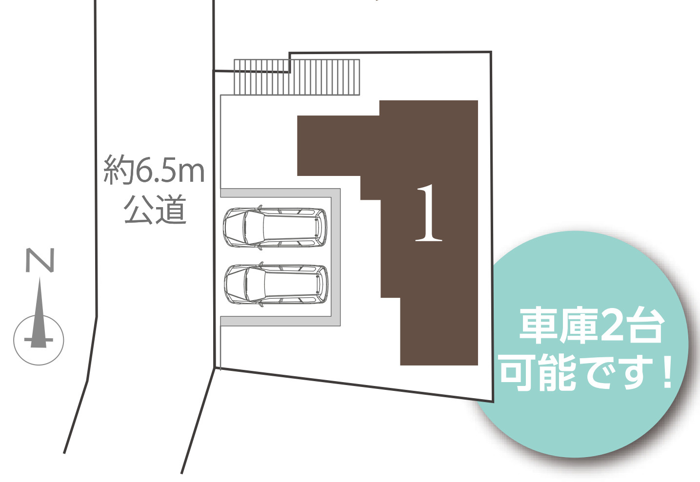 横浜市戸塚区柏尾町 新築戸建て【仲介手数料無料】カースペース2台の区画図