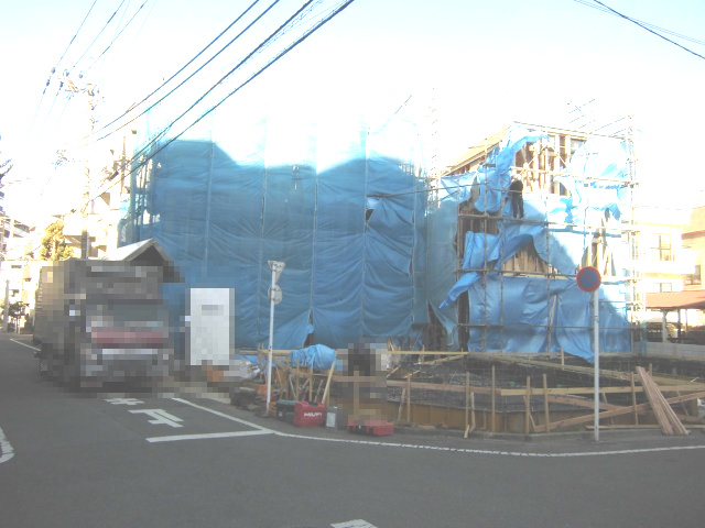 【外観】 | 板橋区成増4丁目新築戸建全4棟販売棟数2棟 | 建築中です。1月８日撮影。