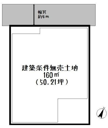 栗東市小野　建築条件無し売土地の土地図