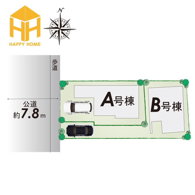 西宮市大社町新築一戸建て│2SLDK+駐車1台可の区画図