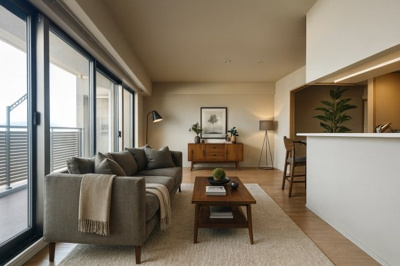 【居間・リビング】 | なかもずオールズ・ウィズコート | (バーチャルステージング)