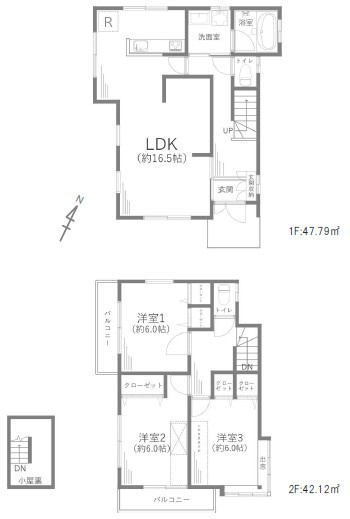 【間取り】 | 茅ヶ崎市柳島海岸　リフォーム済中古戸建