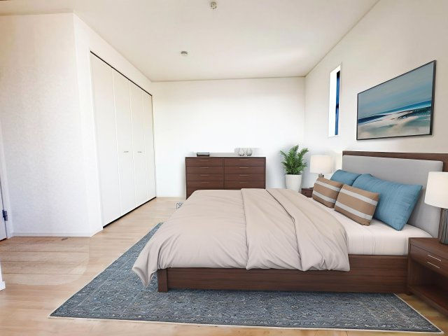 飯能市双柳・全14棟　新築一戸建　4号棟　～駐車2台可～の寝室|2階　洋室　7.5帖（家具はCG画像での表示になります）