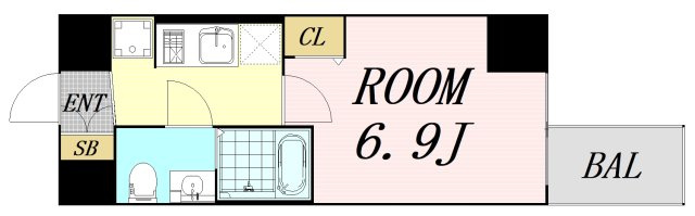 エグゼ大阪CITYルーエ　仲介手数料無料の間取り