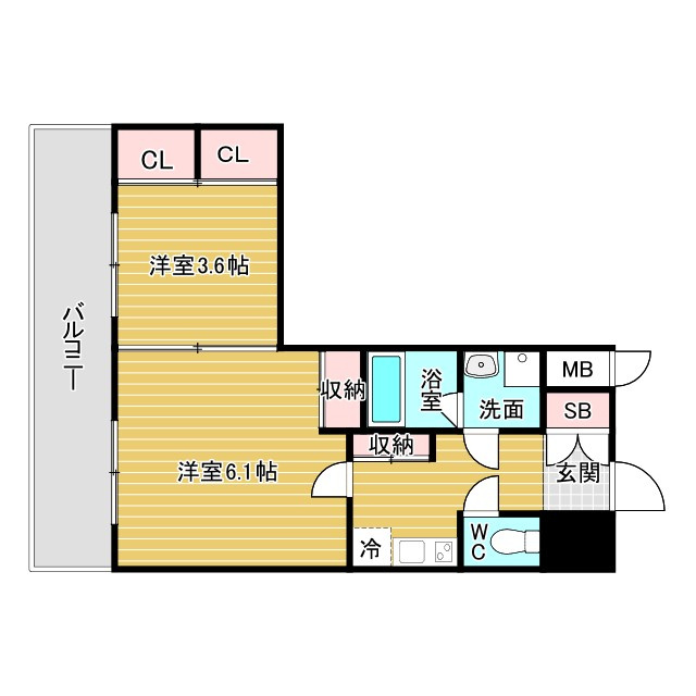 スプランディッド江坂駅前の間取り