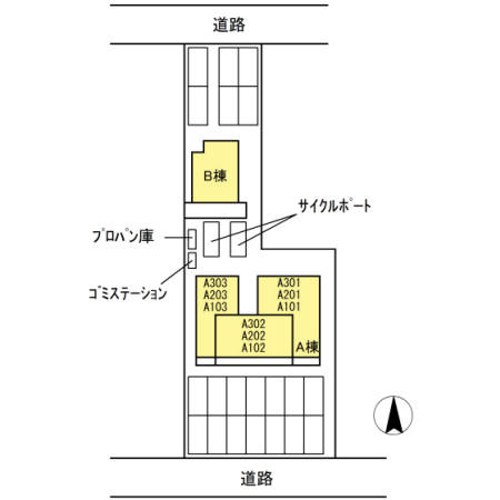 アスターエイト　A棟の区画図