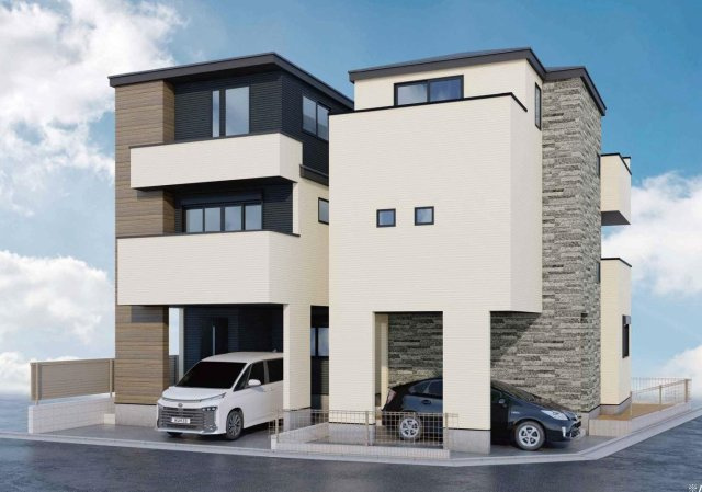 中野区江古田1丁目 全2棟 2号棟の外観パース|イラストは図面を基に起こしたもので実際のものとは多少異なる場合がございます