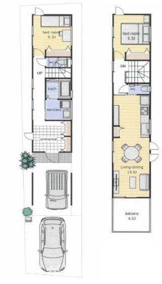 茅ヶ崎市西久保　売地の参考プラン|参考プランです。