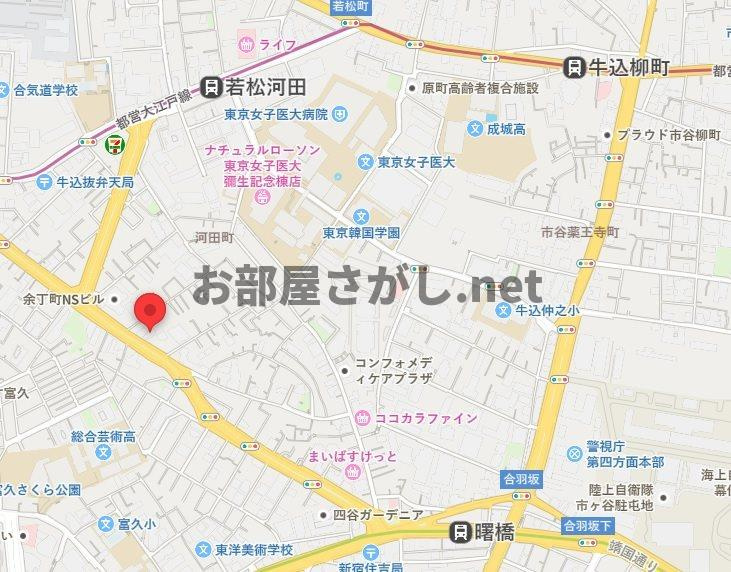 【交通が便利なエリア】クレアシオン市ヶ谷西の地図