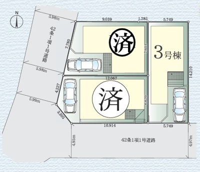 【区画図】 | 海老名市国分南7期 新築戸建 全3棟