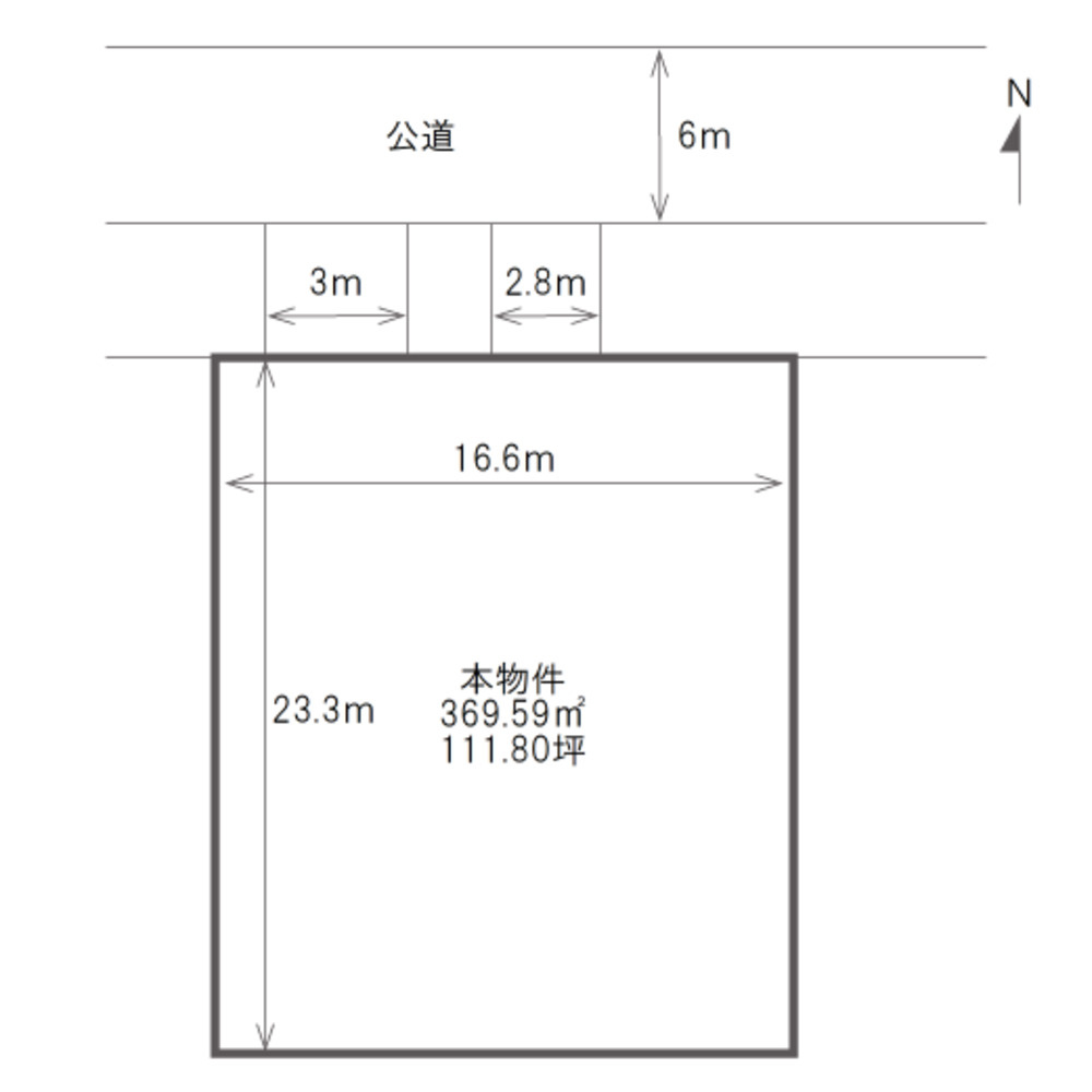 玉野市田井三丁目　土地の土地図|土地面積：369.59平米の土地です。