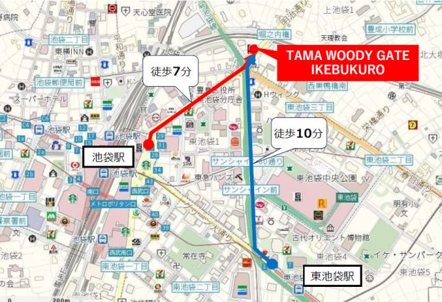 ＴＡＭＡ　ＷＯＯＤＹ　ＧＡＴＥ　ＩＫＥＢＵＫＵＲＯ　10Fの地図