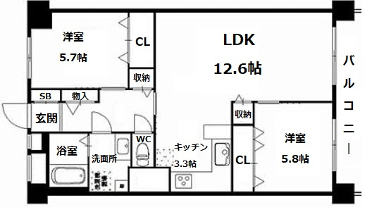 ユニハイム土佐堀の間取り