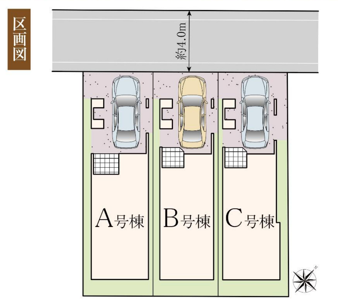 横浜市磯子区滝頭2丁目 新築戸建て【仲介手数料無料】の区画図
