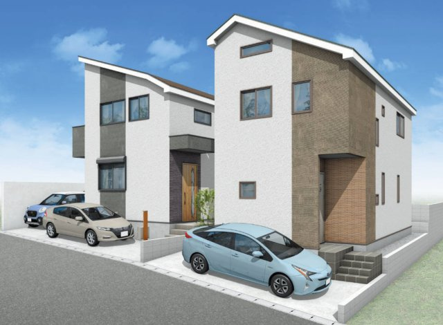 横浜市鶴見区下末吉6丁目 新築戸建て【仲介手数料無料】の外観パース