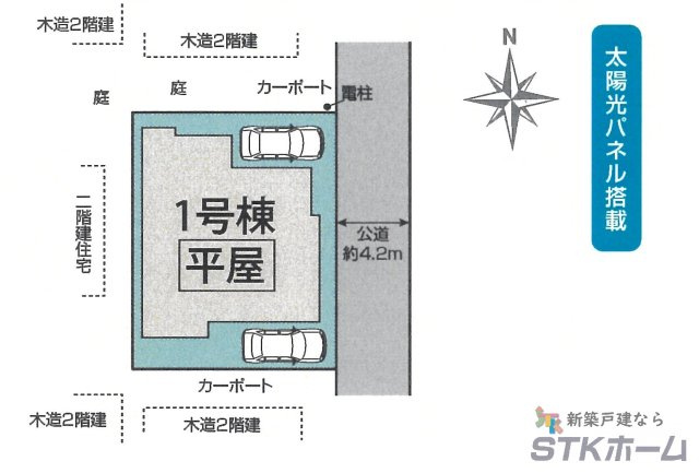 仲介手数料無料　蓮田市西新宿3丁目　新築戸建　全１棟の区画図