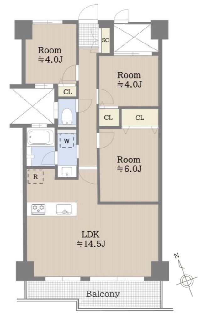 NICパークハイム三ツ池公園【仲介手数料無料】の間取り