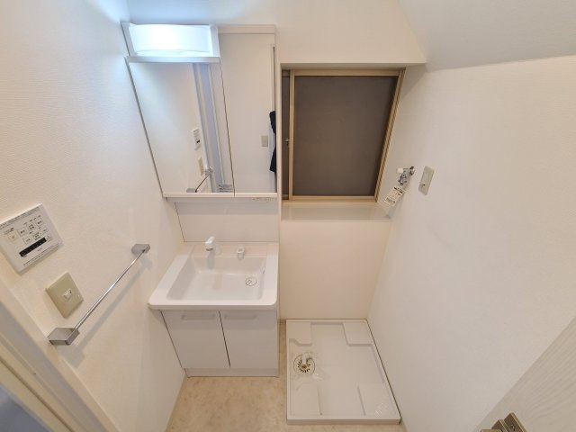 東仲町レントハウスの洗面所|★シャワードレッサー型洗面台・室内洗濯機置場あり★