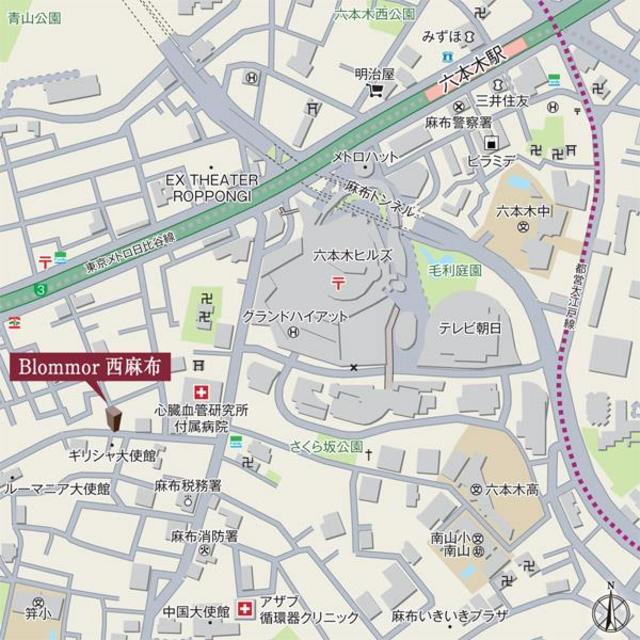 Ｂｌｏｍｍｏｒ西麻布の地図