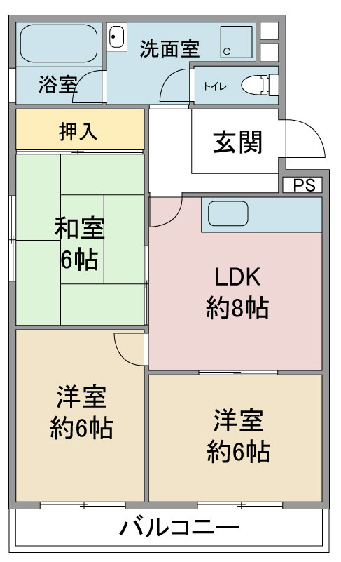 シャトー五才美の間取り
