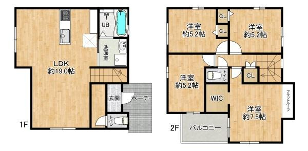 【間取り】 | 明石市西明石東町1期2号棟　新築戸建