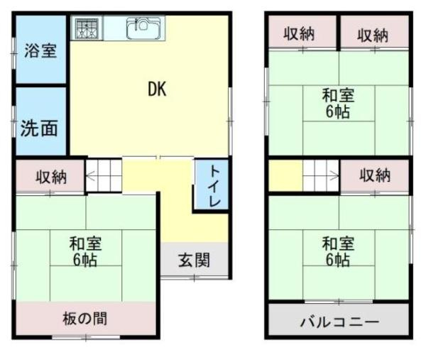 岩出市船戸　中古戸建の間取り