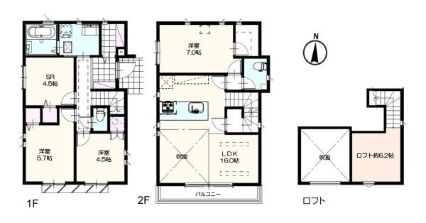 茅ヶ崎市南湖６丁目の新築一戸建の間取り