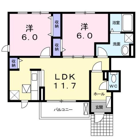 カーサ壱番館の間取り