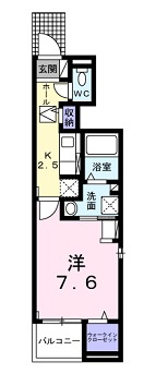 広島市安佐北区亀山３丁目のアパートの間取り