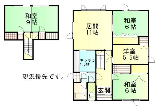 【間取り】 | 網走郡大空町女満別西１条５丁目６番１　中古売家