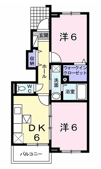 安芸高田市甲田町高田原のアパートの間取り