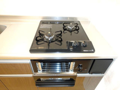 【キッチン】 | リバーサイドヒルズ | グリル付き２口ガスコンロ