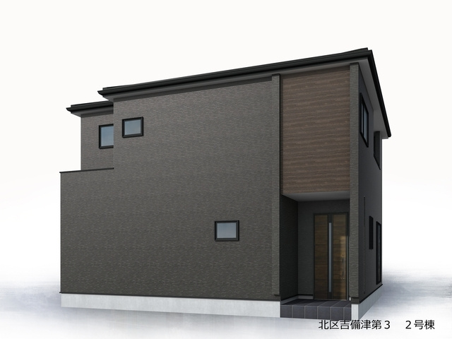 Livele Garden.S北区吉備津第3 新築分譲住宅全2棟の外観パース