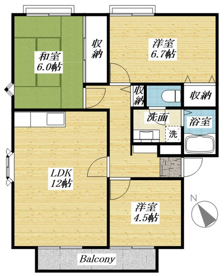 【間取り】 | リビエール南平F棟