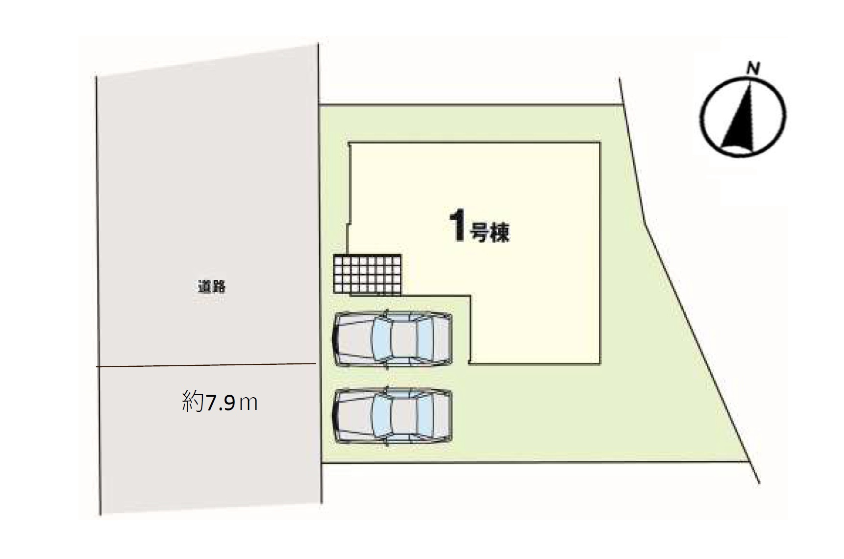 糸島市前原南2丁目第1-1棟(1号棟)　の区画図|配置図（1号棟）