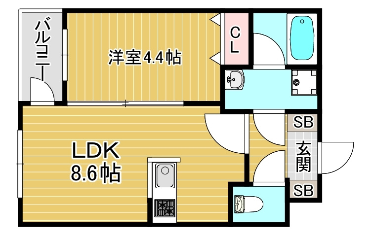 Glanz　六ツ門の間取り
