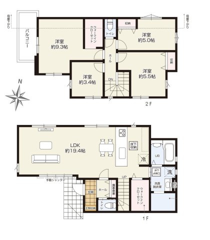 新築一戸建て 所沢市北中 全２棟