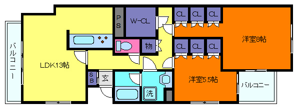 御影大蔵マンションの間取り