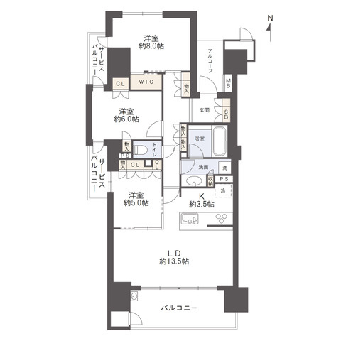 ブランシエラ高松　西の丸タワー　ザ・レジデンスの間取り