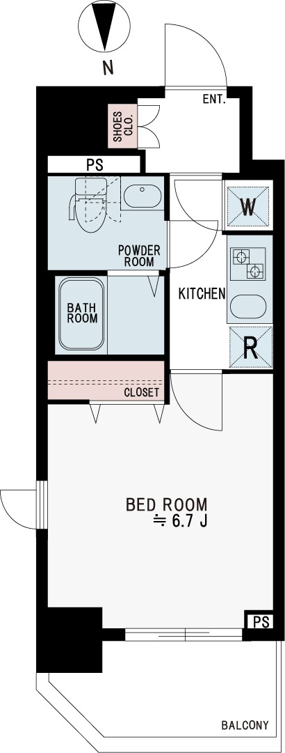 ジーベック蒲田ステーションエグゼの間取り