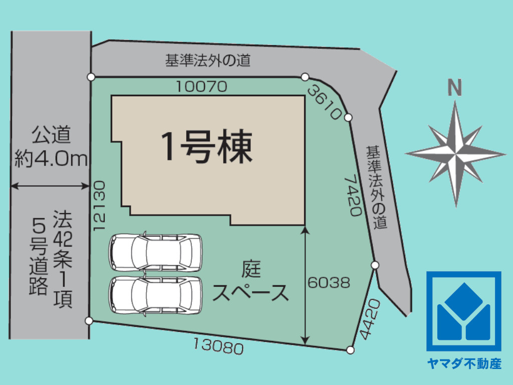 大津市坂本７丁目　６期１号棟の区画図