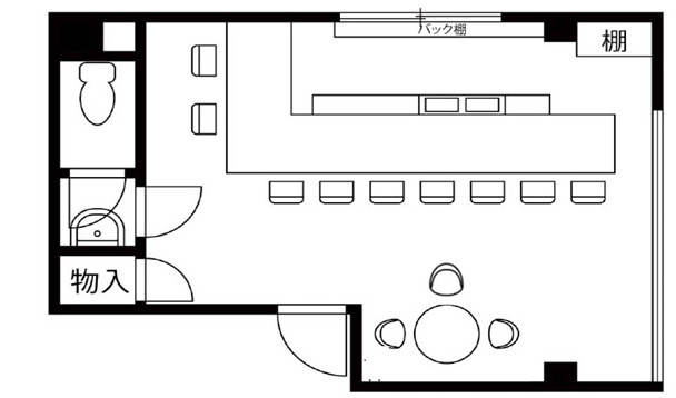 大阪市中央区東心斎橋１丁目の店舗一部の間取り