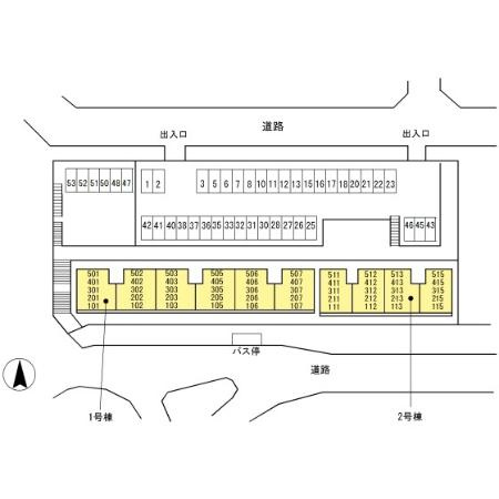 ロイヤルマンション2号棟の区画図