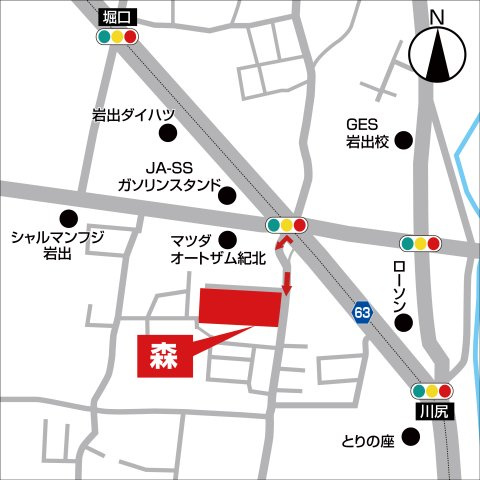 ライフフィールド岩出森の地図