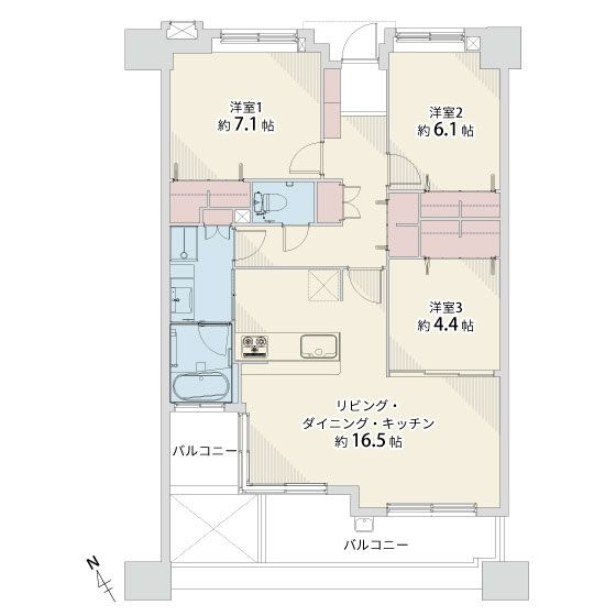 【間取り】 | アーサー箱崎公園パークビュー☆仲介手数料無料☆
