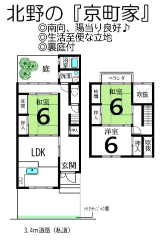 上京区東町 中古戸建の間取り