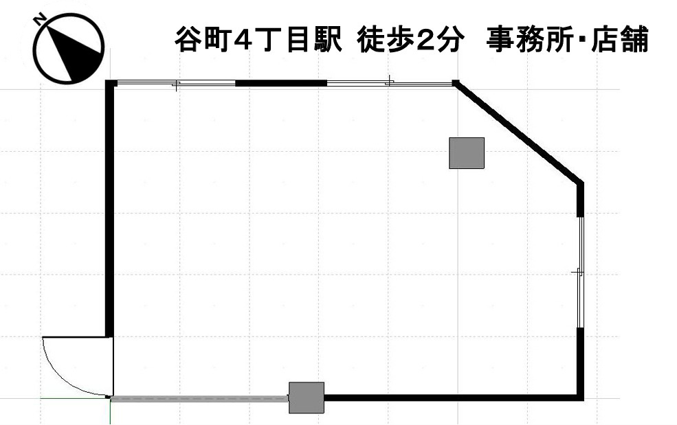 大阪市中央区谷町４丁目の店舗事務所の間取り